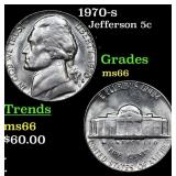 1970-s Jefferson Nickel 5c Grades GEM+ Unc