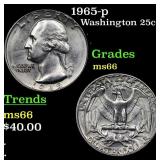 1965-p Washington Quarter 25c Grades GEM+ Unc