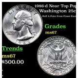 1986-d Washington Quarter Near Top Pop! 25c Graded