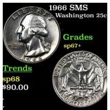 1966 SMS Washington Quarter 25c Grades sp67