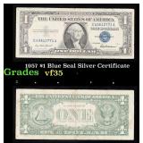 1957 $1 Blue Seal Silver Certificate Grades vf++