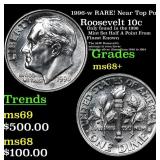 1996-w Roosevelt Dime RARE! Near Top Pop! 10c Grad