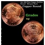 1oz .999 Fine Copper Bullion Round - Morgan Style