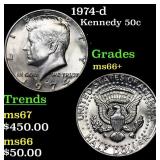 1974-d Kennedy Half Dollar 50c Grades GEM++ Unc