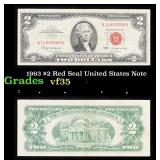 1963 $2 Red Seal United States Note Grades vf++