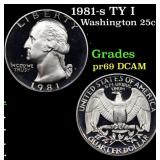 Proof 1981-s TY I Washington Quarter 25c Grades GE