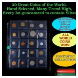 20 Great Coins of the World, hand selected, many t