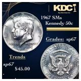1967 SMs Kennedy Half Dollar 50c Grades sp67