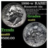 1996-w Roosevelt Dime RARE!  Top Pop! 10c Graded m
