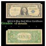 1957A $1 Blue Seal Silver Certificate Grades vf de
