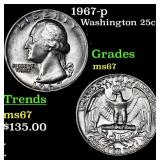 1967-p Washington Quarter 25c Grades GEM++ Unc
