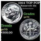 Proof 1964 Roosevelt Dime TOP POP! 10c Graded pr70