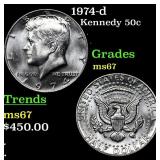1974-d Kennedy Half Dollar 50c Grades GEM++ Unc