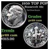 Proof 1959 Roosevelt Dime TOP POP! 10c Graded pr69