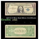 1957A $1 Blue Seal Silver Certificate Grades vf+