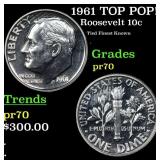 Proof 1961 Roosevelt Dime TOP POP! 10c Graded pr70