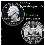 Proof 1993-s Washington Quarter 25c Grades GEM++ P