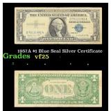 1957A $1 Blue Seal Silver Certificate Grades vf+