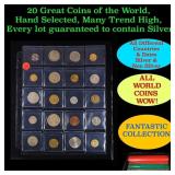 20 Great Coins of the World, hand selected, many t