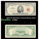 1963 $5 Red Seal United States Note Grades vf++