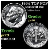 Proof 1964 Roosevelt Dime TOP POP! 10c Graded pr70