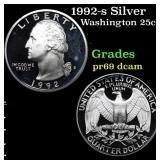 Proof 1992-s Silver Washington Quarter 25c Grades