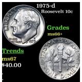1975-d Roosevelt Dime 10c Grades GEM++ Unc