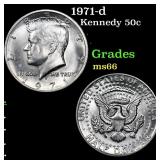 1971-d Kennedy Half Dollar 50c Grades GEM+ Unc