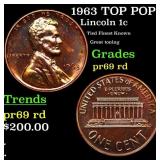 1963 Proof Lincoln Cent TOP POP! 1c Graded pr69 rd