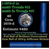 BU Shotgun Jefferson 5c roll, 1979-d 40 pcs Bank $