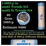 BU Shotgun Jefferson 5c roll, 1995-p 40 pcs Bank $