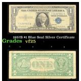 1957B $1 Blue Seal Silver Certificate Grades vf+