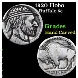 1920 Hobo Buffalo Nickel 5c Grades Hand Carved