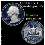 1981-s TY I Proof Washington Quarter 25c Grades GE