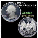 1987-s Proof Washington Quarter 25c Grades GEM++ P