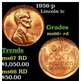 1956-p Lincoln Cent 1c Grades GEM++ RD