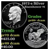 1972-s Silver Proof Eisenhower Dollar $1 Grades GE