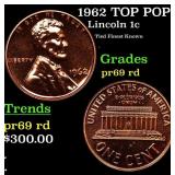 1962 Proof Lincoln Cent TOP POP! 1c Graded pr69 rd