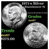 1971-s Silver Eisenhower Dollar $1 Grades GEM++ Un