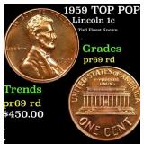 1959 Proof Lincoln Cent TOP POP! 1c Graded pr69 rd