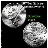 1972-s Silver Eisenhower Dollar $1 Grades GEM++ Un