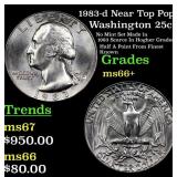 1983-d Washington Quarter Near Top Pop! 25c Graded