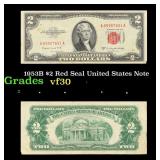 1953B $2 Red Seal United States Note Grades vf++