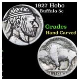 1927 Hobo Buffalo Nickel 5c Grades Hand Carved