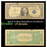 1957A $1 Blue Seal Silver Certificate Grades vf de