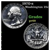 1970-s Proof Washington Quarter 25c Grades GEM++ P