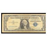 1957B $1 Blue Seal Silver Certificate Grades vf+