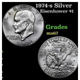 1974-s Silver Eisenhower Dollar $1 Grades GEM++ Un