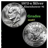 1972-s Silver Eisenhower Dollar $1 Grades GEM++ Un