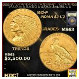 ***Major Highlight*** 1912-p Gold Indian Quarter E